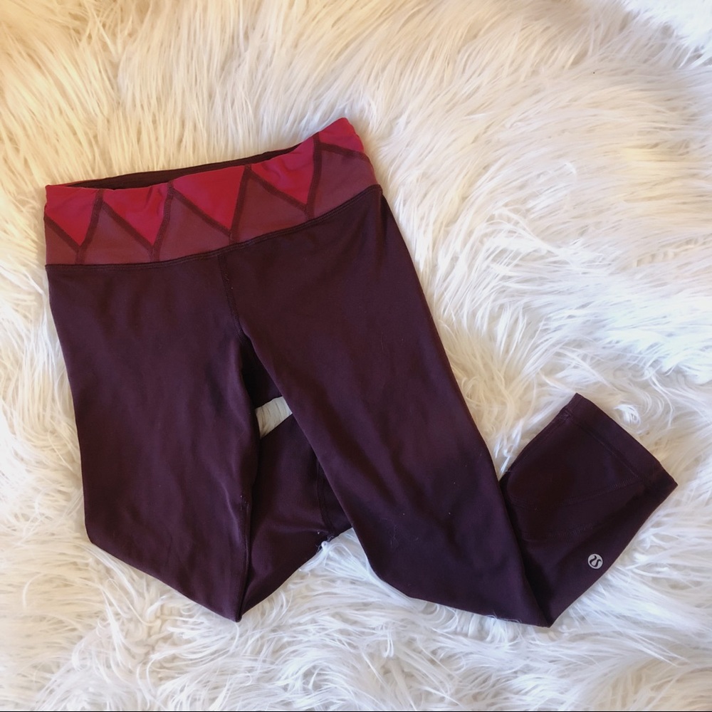 Lululemon Burgundy Crop Leggings Size 2